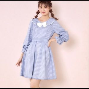 LODISPOTTO blue dress sailor Japanese style w/ bow